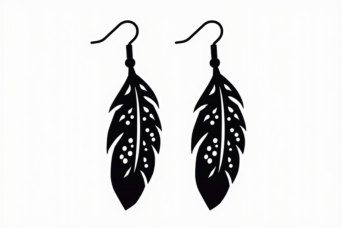 Leaf Earring Silhouette Bundle, a Graphic by balal (Photo 9 of 11)