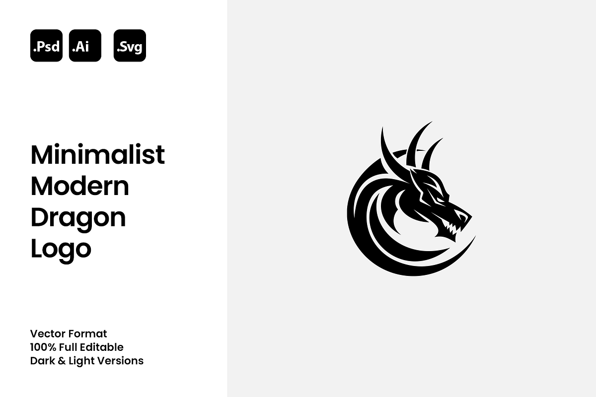 Minimalist Modern Dragon Logo, a Branding & Logo Template by Luxury Logos (Photo 1 of 4)