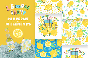 Lemon Party Patterns & Elements