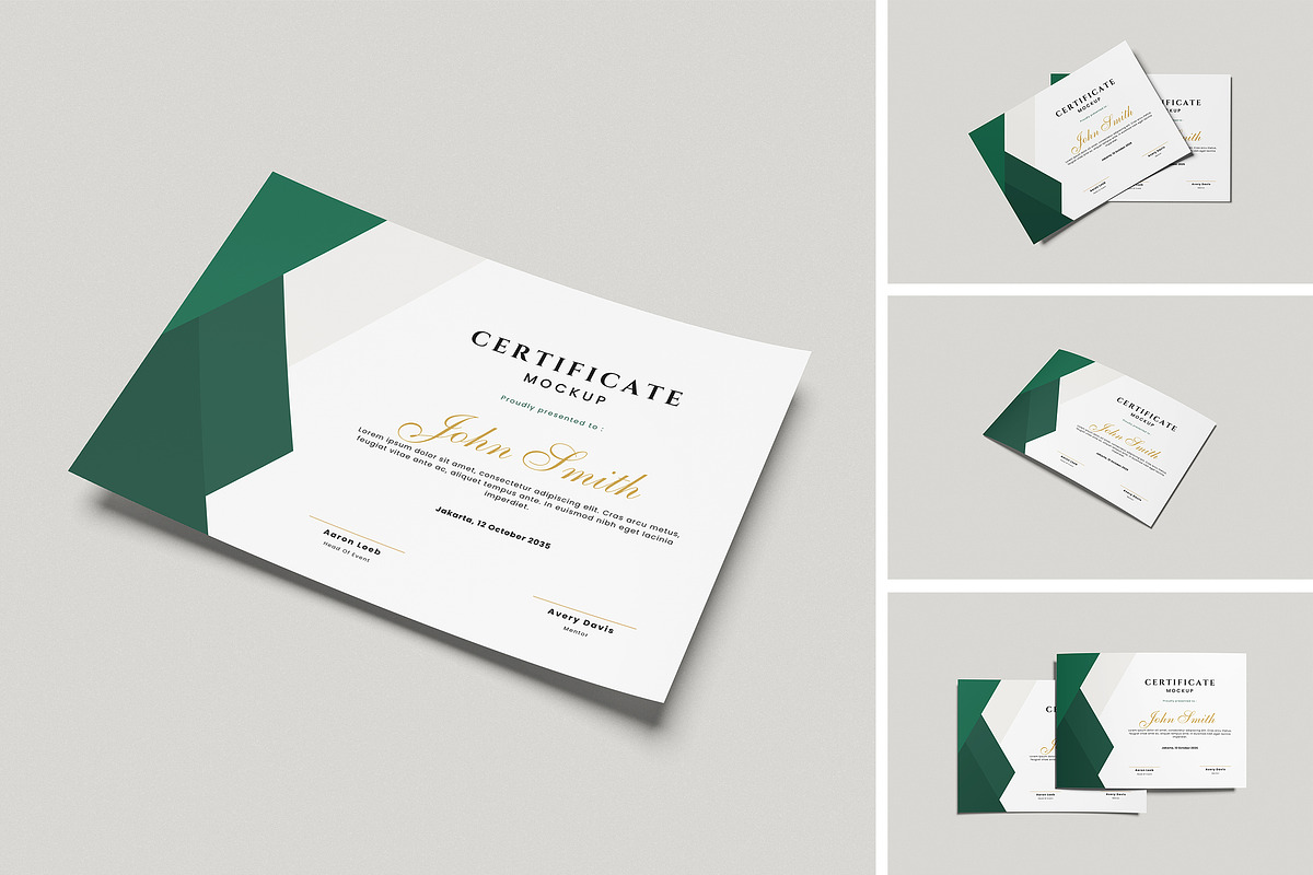 High Quality Certificate Mockup, an Advertising Mockup by swsi-studio (Photo 1 of 5)