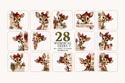 Whimsical Peeking Deer Clipart, a Seasonal Illustration by Bijou Bay (Thumbnail 3 of 3)