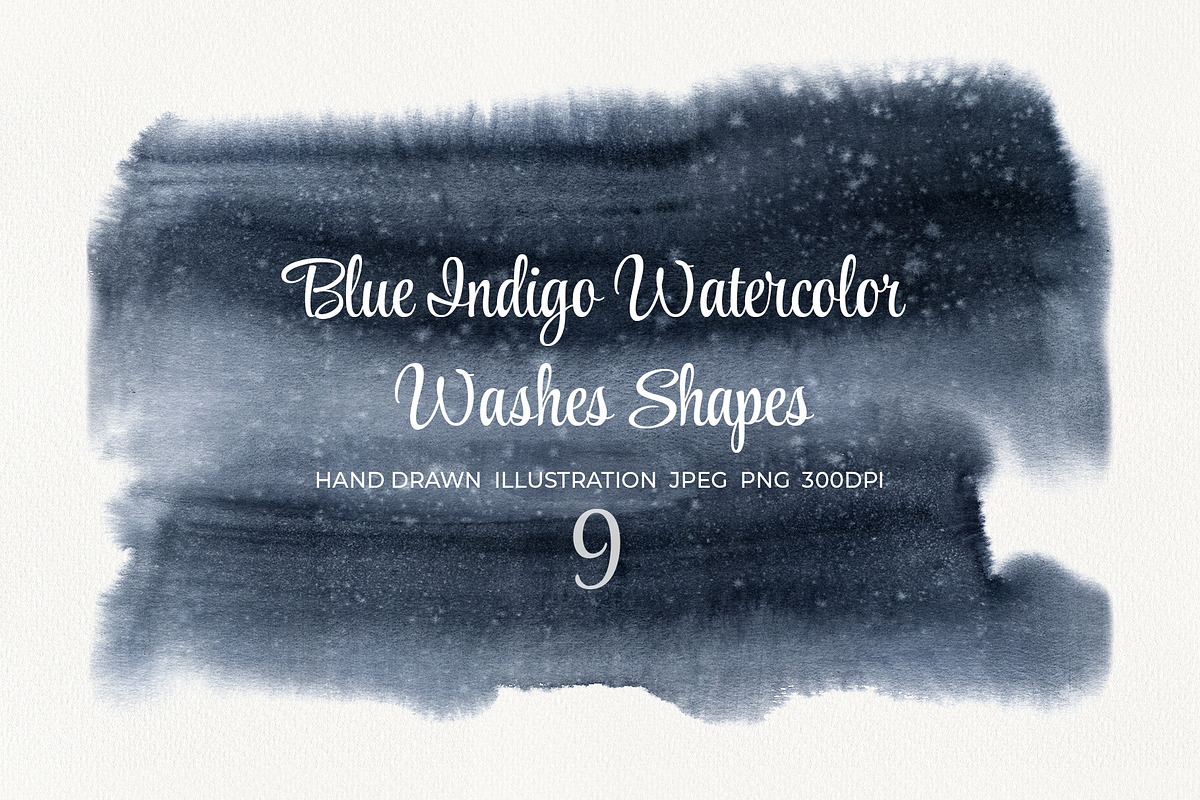 Blue Indigo Watercolor Washes Shapes, a Texture Illustration by YarovaArt (Photo 1 of 10)