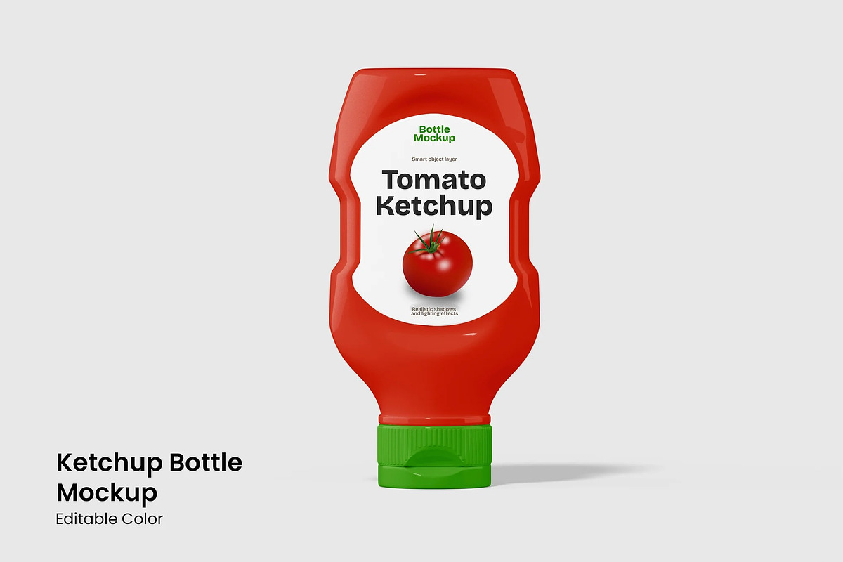 Ketchup Bottle Mockup, a Packaging Mockup by renderstockmarket