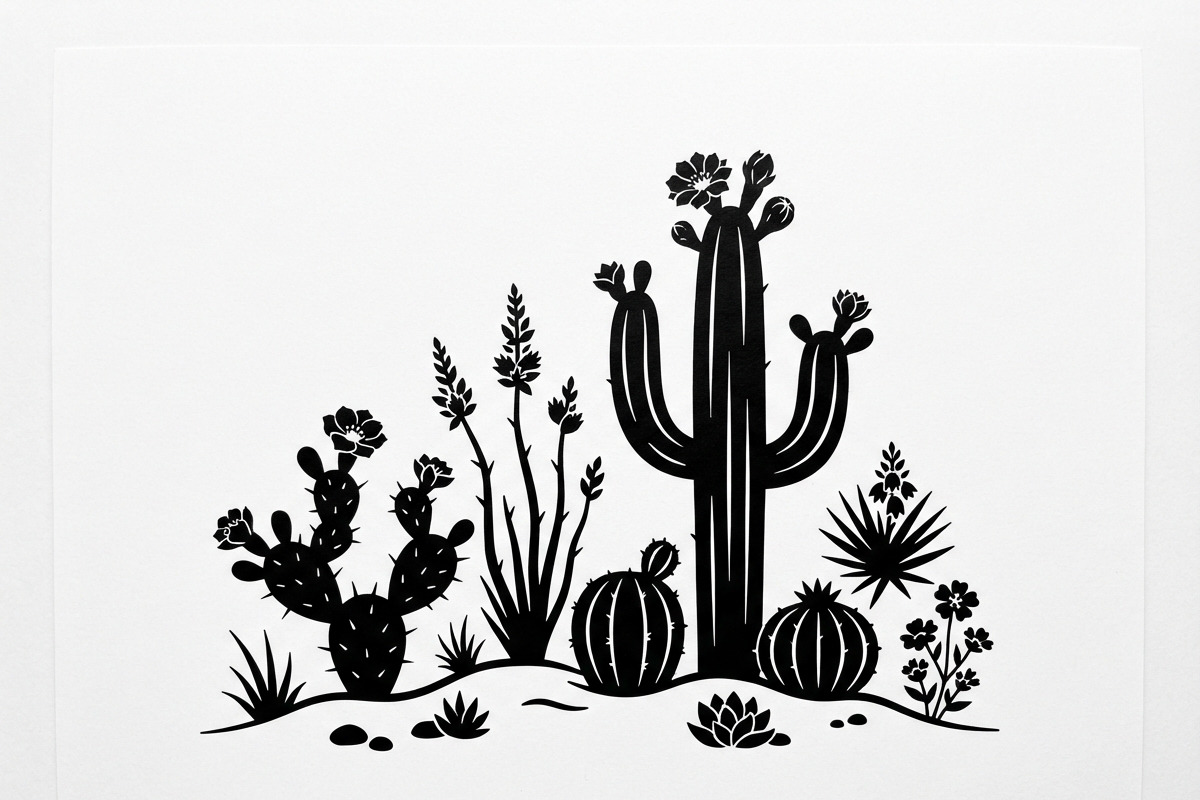 60 Desert Cactus Floral Silhouette, a Seasonal Illustration by Amazin_art (Photo 32 of 34)