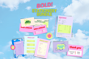 BOLD! Stationery Template Bundle, a Stationery Template by Hell Yeah Designs
