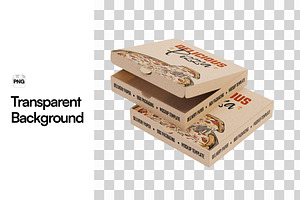 Pizza Box Packaging Paper Mockup