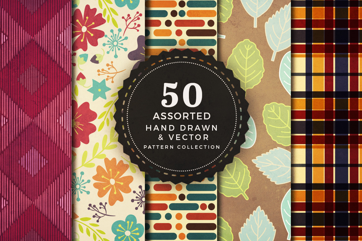 50 seamless hand drawn patterns, a Pattern Graphic by Swathi Kirthyvasan (Photo 1 of 7)