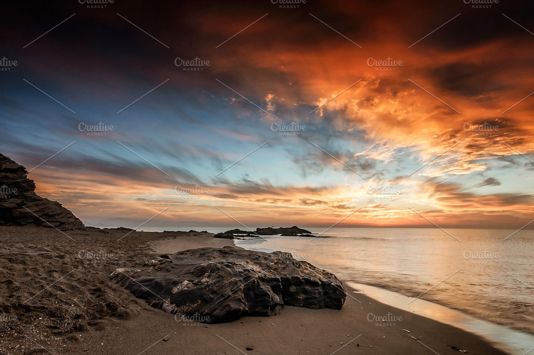 Sunset Sea Stock Photo Containing Sunset And Sea