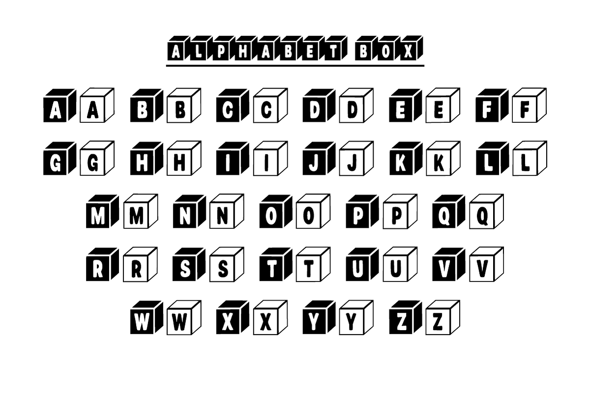 Alphabet Box -Playful Geometric Font, a Symbol Font by KiddoGlyphs Studio (Photo 5 of 5)