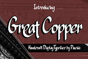 Great Copper Handcraft Display Font, a Font by Pixesia Studio (Thumbnail 1 of 11)