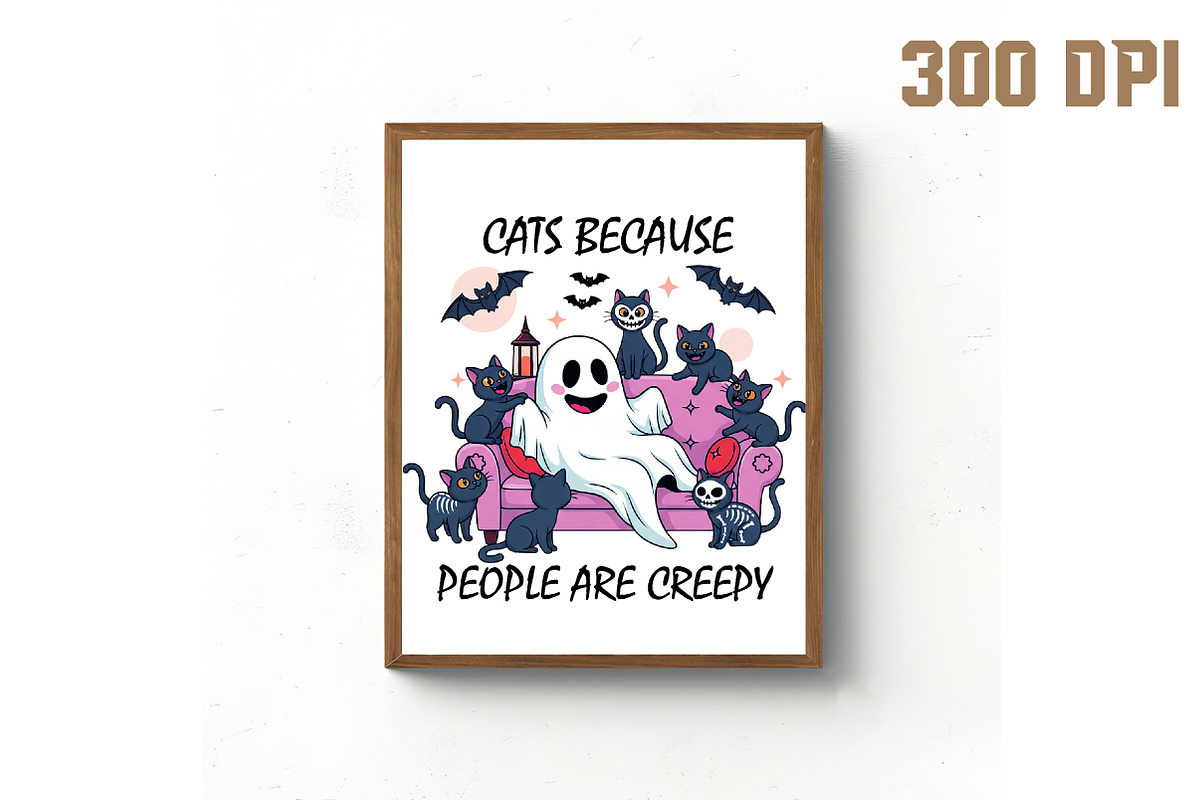Cats People Are Creepy ,skeleton Cat, an Illustration by Libby Wishes (Photo 4 of 6)