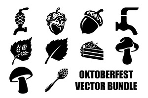 Oktoberfest Silhouette Bundle, a Seasonal Illustration by balal