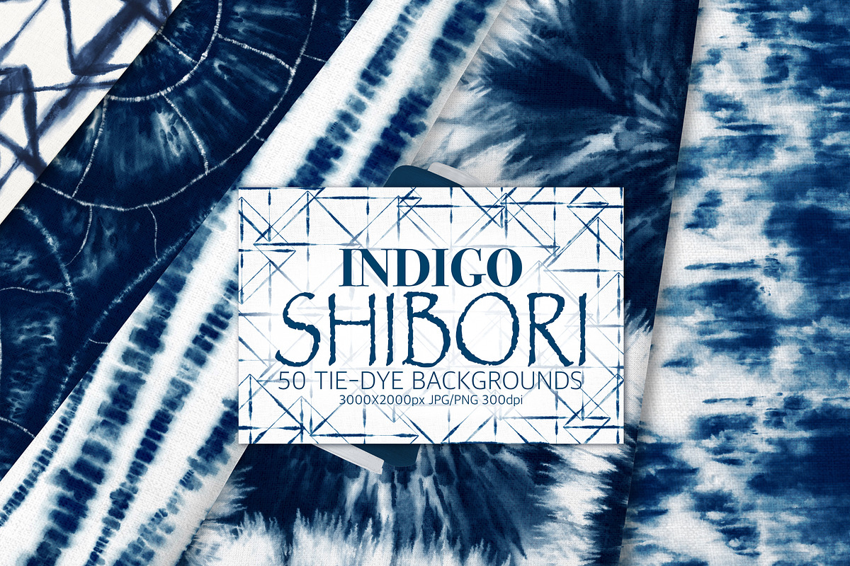 50 Indigo Shibori Tie Dye Textures, a Pattern Graphic by OlgaRom (Photo 1 of 10)