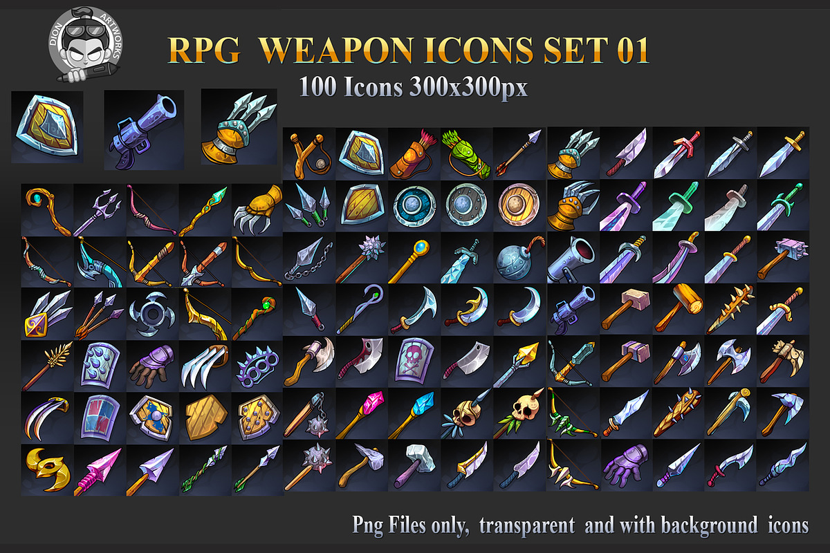 RPG Weapon Icons Set 01, an Object Graphic by DionArtworks