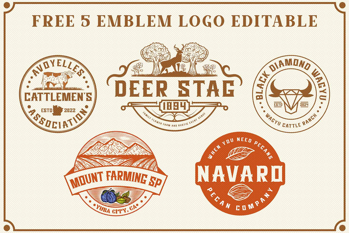 Brasswood - Vintage Font Free 5 Logo, a Script Font by kangfont Studio (Photo 4 of 10)