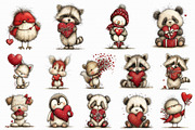 Watercolor Valentine Animals Clipart, an Illustration by Libby Wishes (Thumbnail 2 of 7)