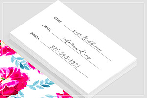 Fluorescent Florals Business Card