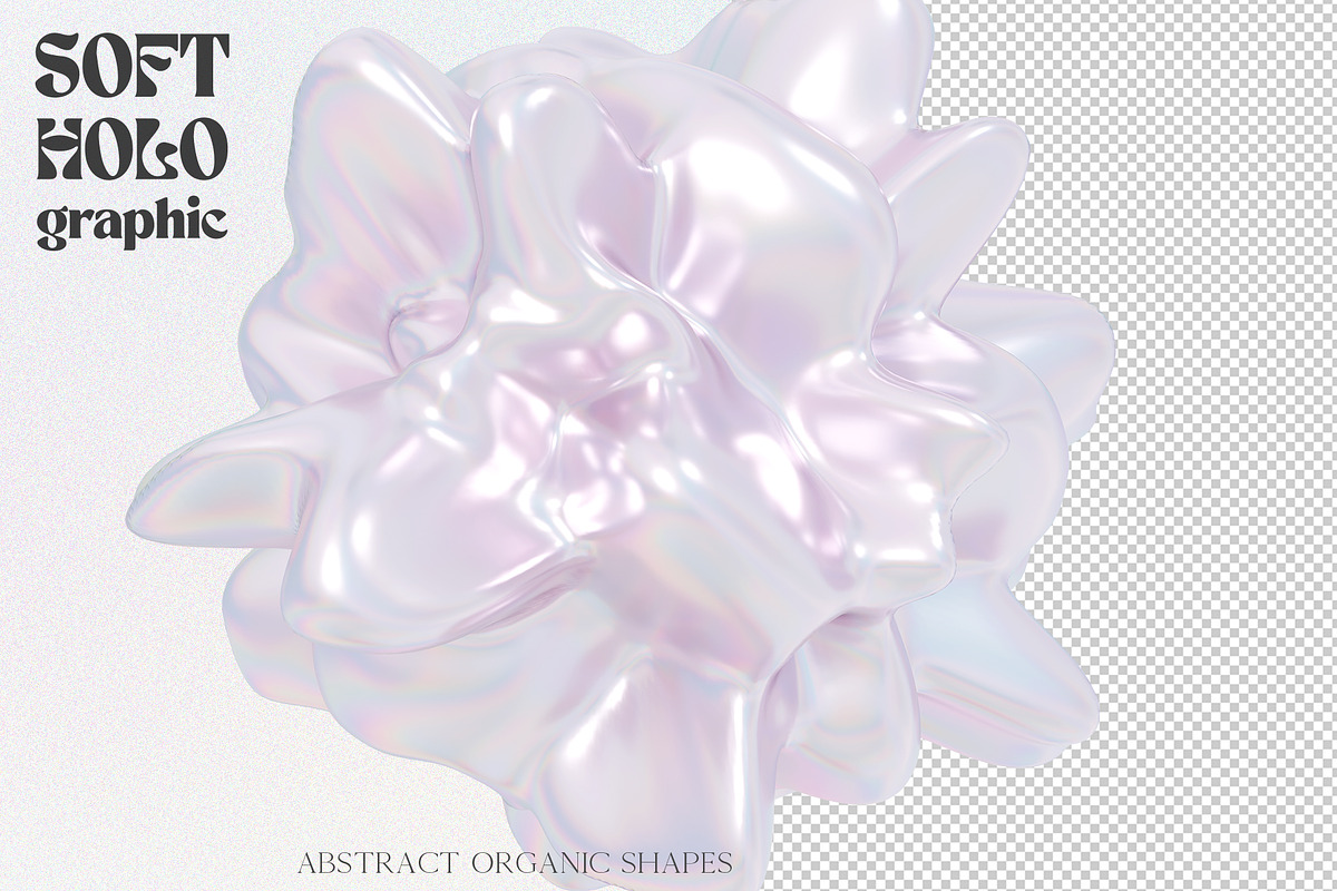 Soft Holo Iridescence 3D Shapes, a Graphic by LarysaZabrotskaya (Photo 5 of 14)