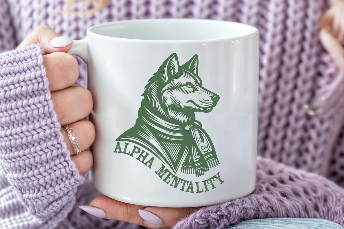 Retro Wolf Design with Swagger, an Illustration by Pixels.Craft (Photo 2 of 7)