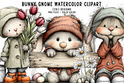 Bunny gnome watercolor clipart, an Illustration by CreationArt (Thumbnail 1 of 5)