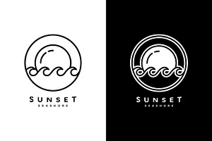 Minimalist Sunset Seashore Logo, a Branding & Logo Template by Saba Vector