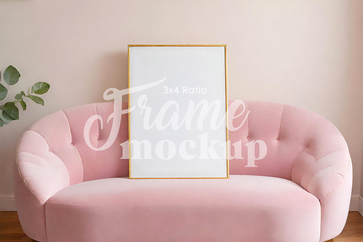 Pink Sofa | Frame Mockup 3x4 Ratio, a Household Mockup by isjakimockups (Photo 1 of 8)