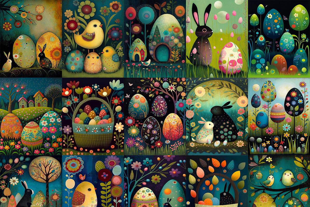Whimsical Colourful Easter Papers, a Decorative Illustration by Fusion Dream (Photo 2 of 7)