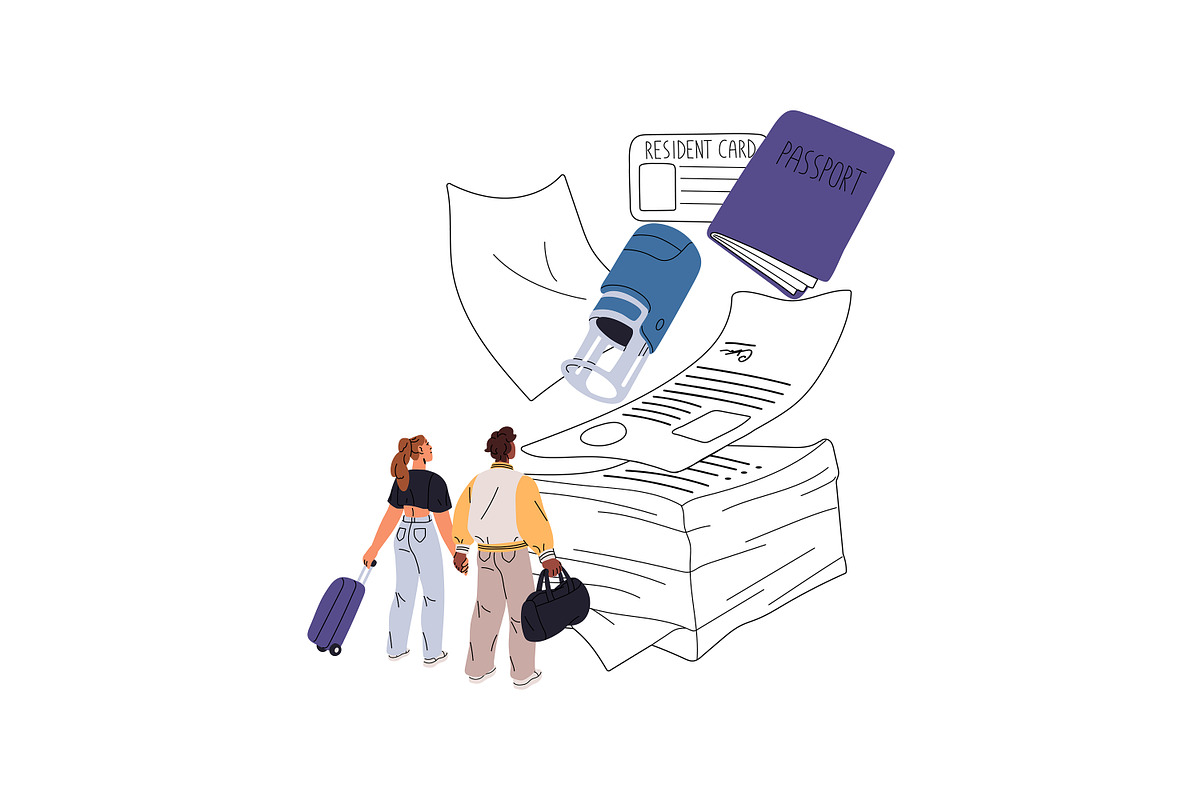 Residence permit, migration concept, a Person Illustration by PaperTrident (Photo 5 of 9)