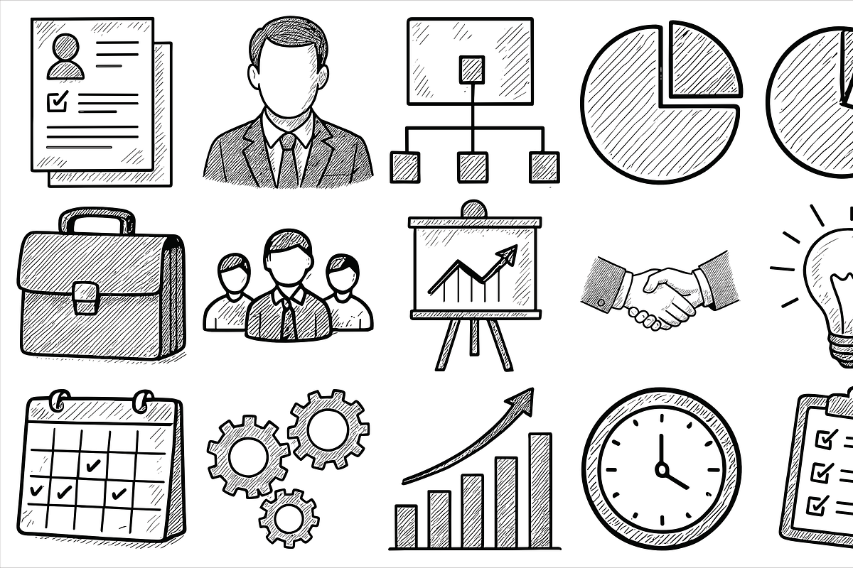 Business Office Icons, an Object Graphic by nikagraphic