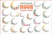 Floral Crescent Moon Watercolor Clip, a Graphic by Gaye Art (Thumbnail 1 of 17)