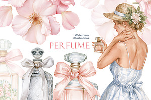 Vintage Perfume 10 Cliparts PNG