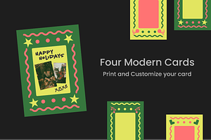 Modern Fun Christmas Holidays Cards, a Card Template by an-arketype studio.