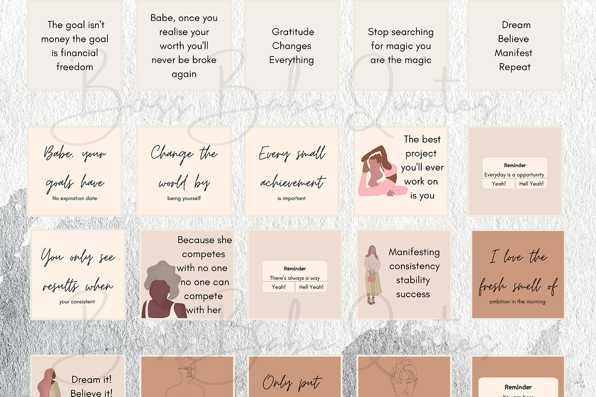20 Boss Babe Instagram Template, a Social Media Template by Chantelle T Illustrations (Photo 2 of 2)