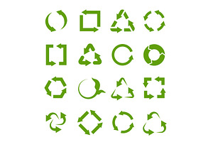 Recycling Icons. Various Green