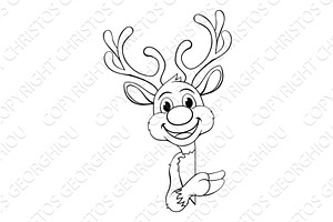 Reindeer Christmas Cartoon Character, an Illustration by Christos Georghiou