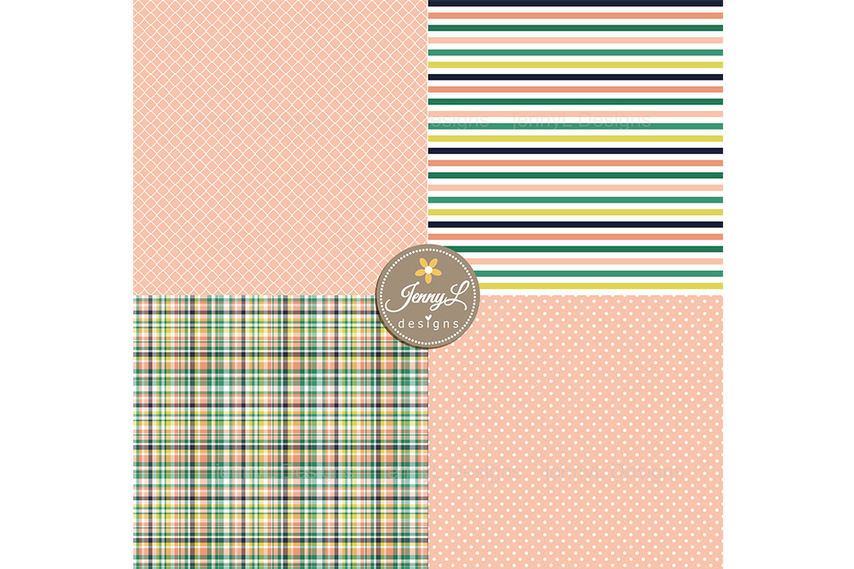 Peaches Digital Papers & Clipart, a Pattern Graphic by JennyL Designs (Photo 6 of 7)