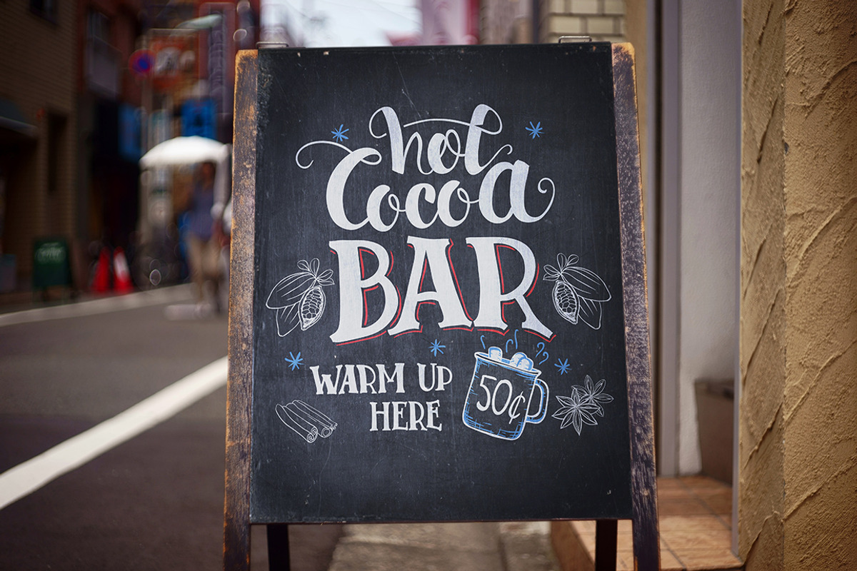 Hot Cocoa 5 Chalkboard Signs Set, an Object Graphic by Paul Lesser (Photo 3 of 6)