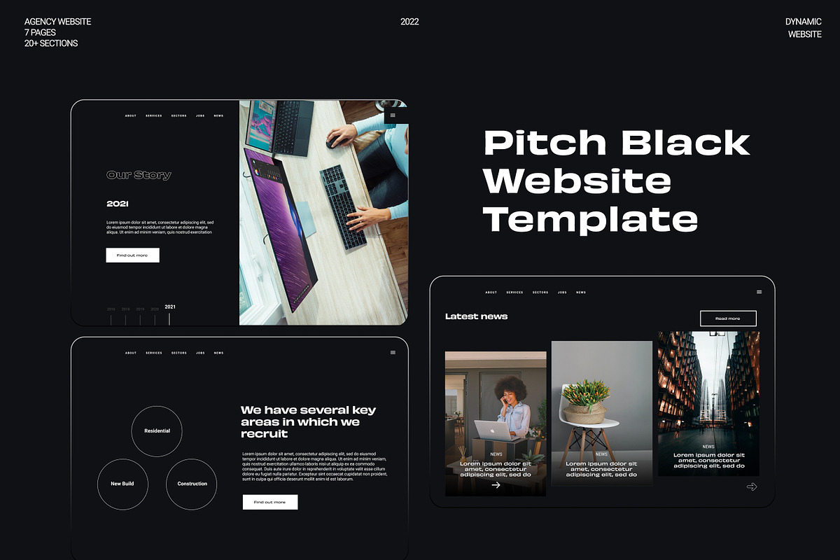 Pitch Black | Dark & Light Theme, a Landing Page Template by Comma Zero Studio (Photo 3 of 4)