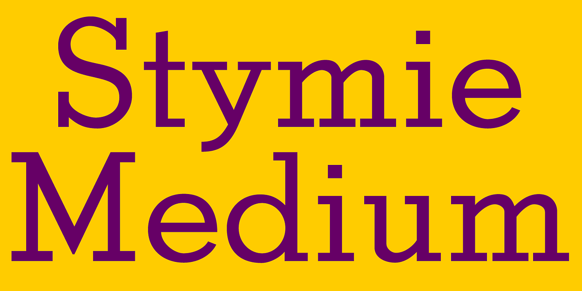 Stymie Medium, a Slab Serif Font by Wooden Type Fonts