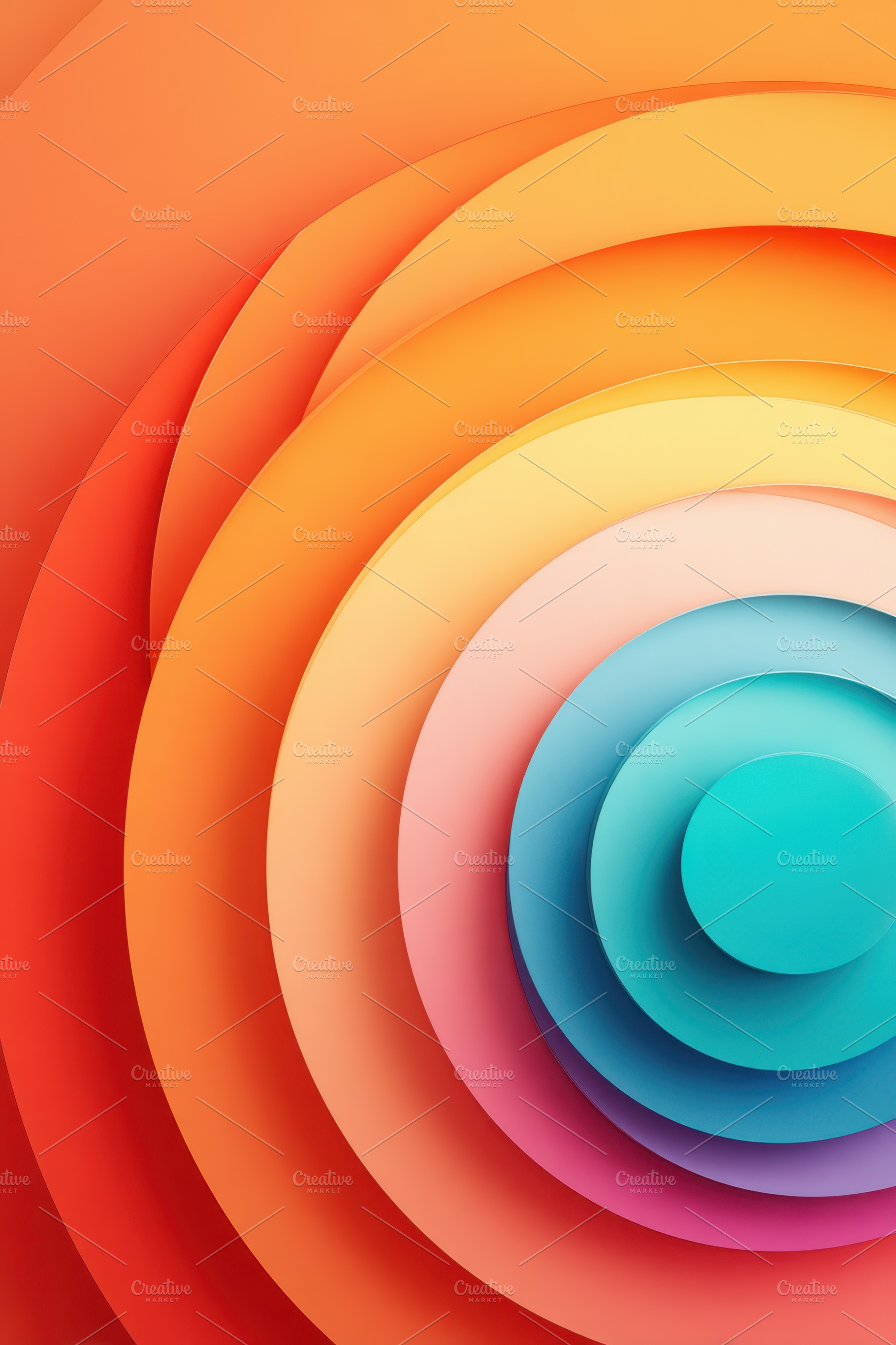Vibrant Gradient Layered Circles, an Abstract Photo by AlyaAnd