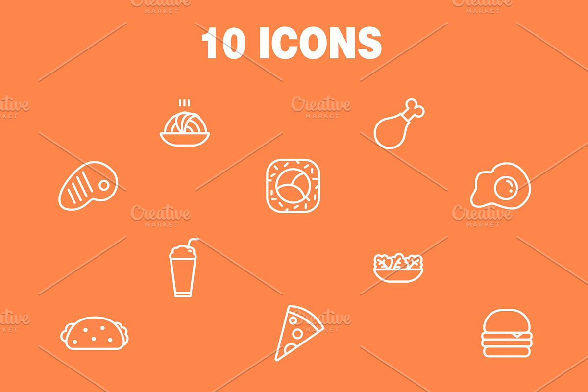 10 Food Instagram Stories Icons, a Social Media Template by Em & Dash (Photo 2 of 6)