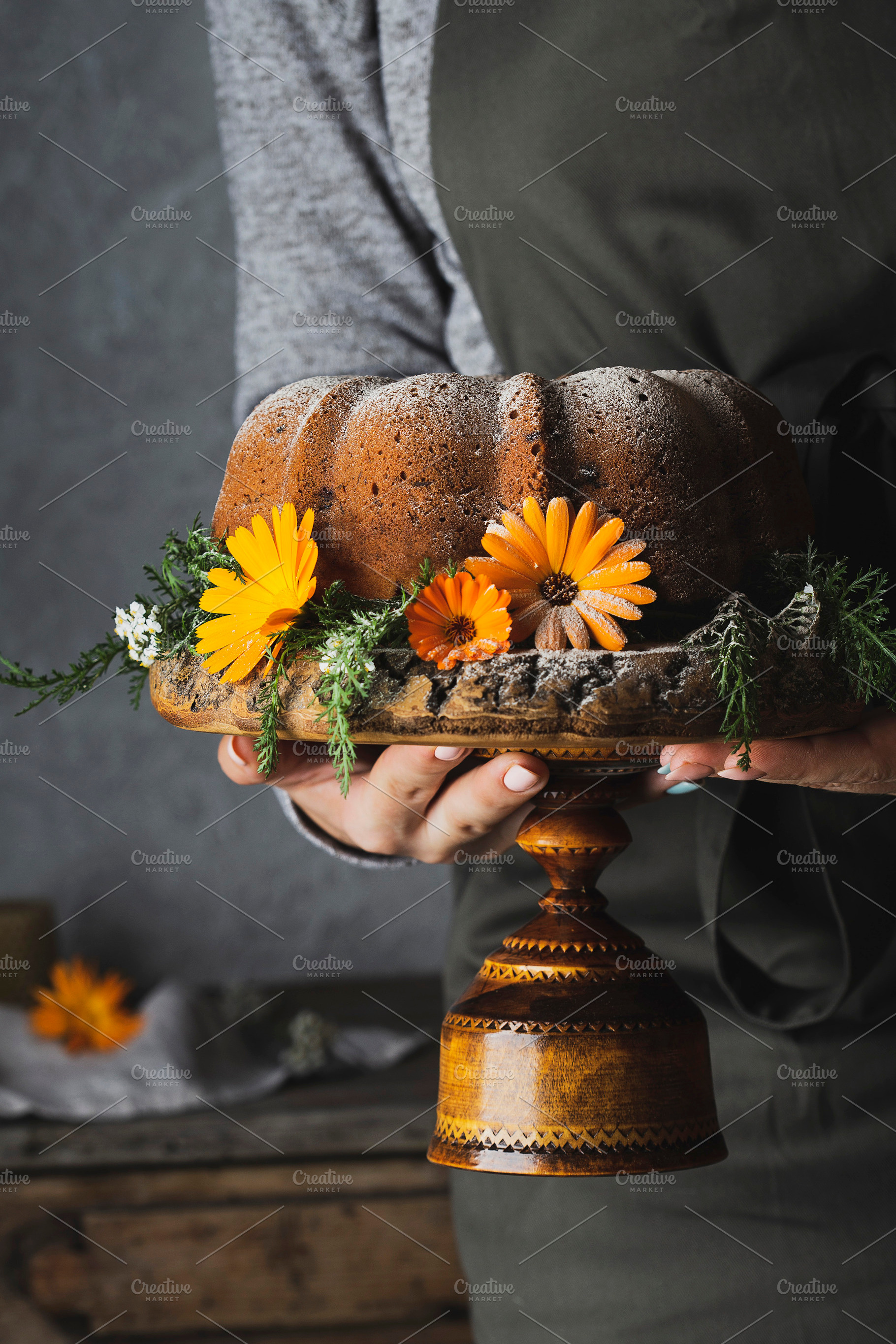 Bundt cake with pumpkin stock photo containing autumn and background, a Food & Drink Photo by Marina_Pronina