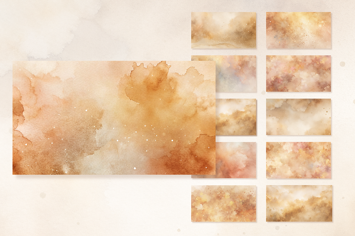 Autumn Watercolor Backgrounds, a Wallpaper Graphic by ElladesignCo (Photo 3 of 11)