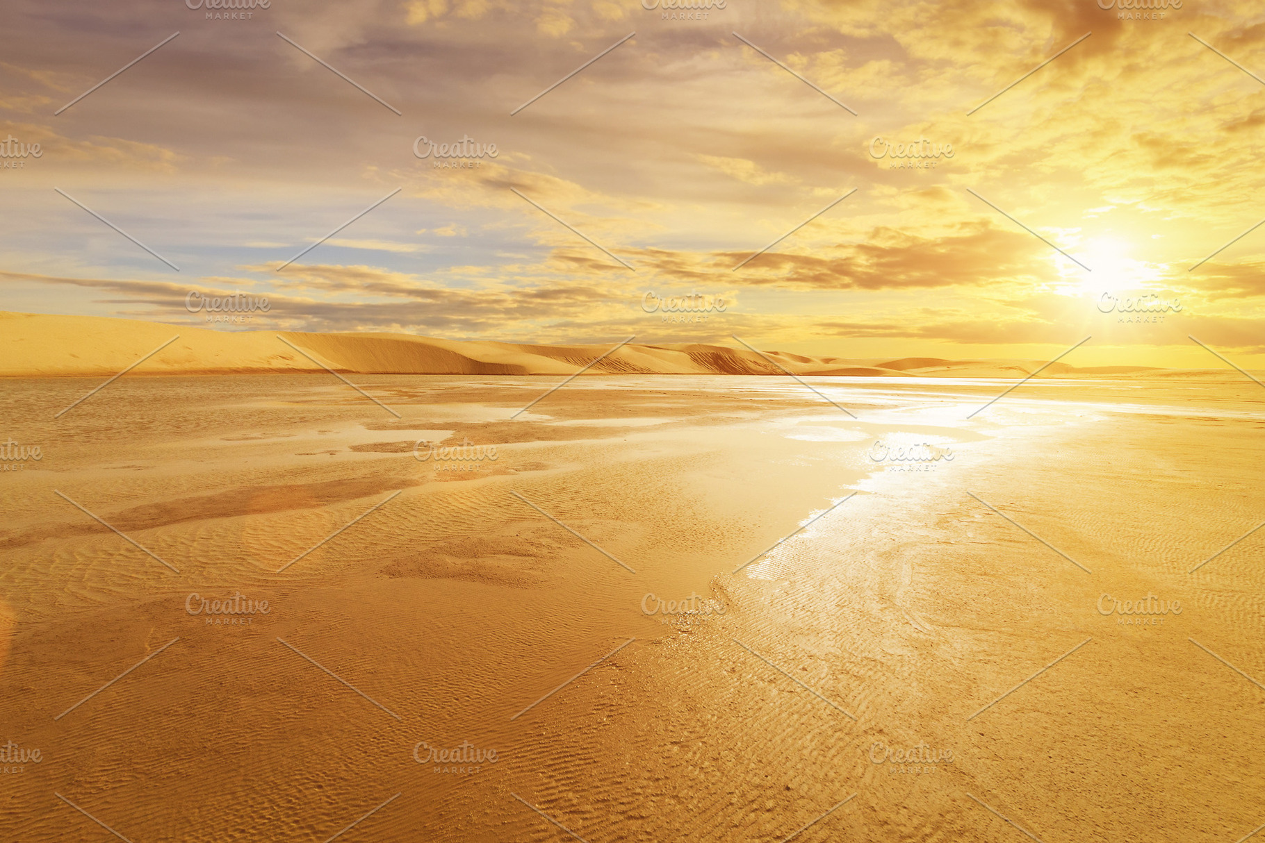 Scene of water landscape in the dunes of the Sahara Desert, Tato, a Nature Photo by Eugene_Photo