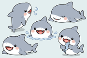Baby Shark Cartoon Character Set, an Animal Illustration by Artpon Illustration (Thumbnail 1 of 3)