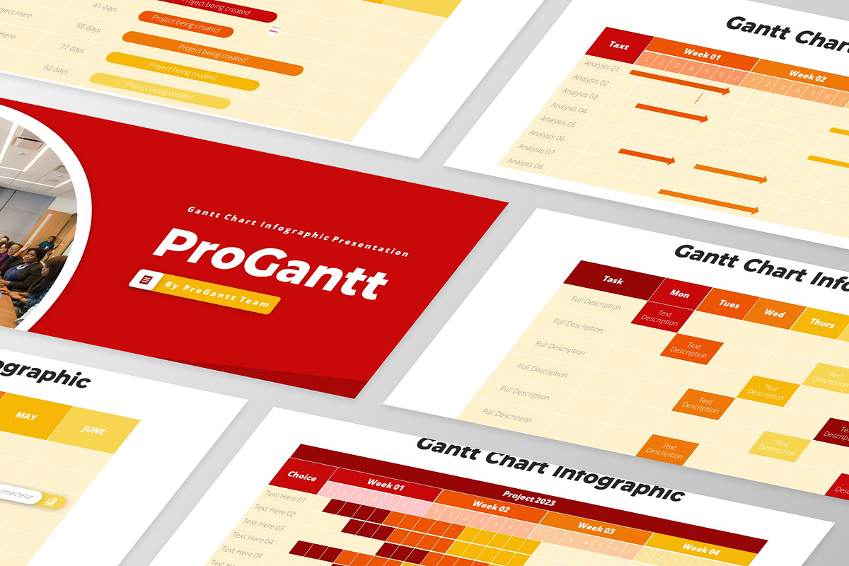 ProGantt - Gantt Chart PowerPoint, a Presentation Template by GraphauseProject (Photo 2 of 6)