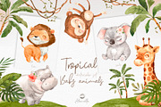 Tropical Baby Animals Watercolor set, an Animal Illustration by Alamella (Thumbnail 1 of 8)