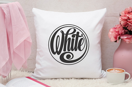 White in Round Lettering SVG