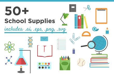 50+ School Icons Set