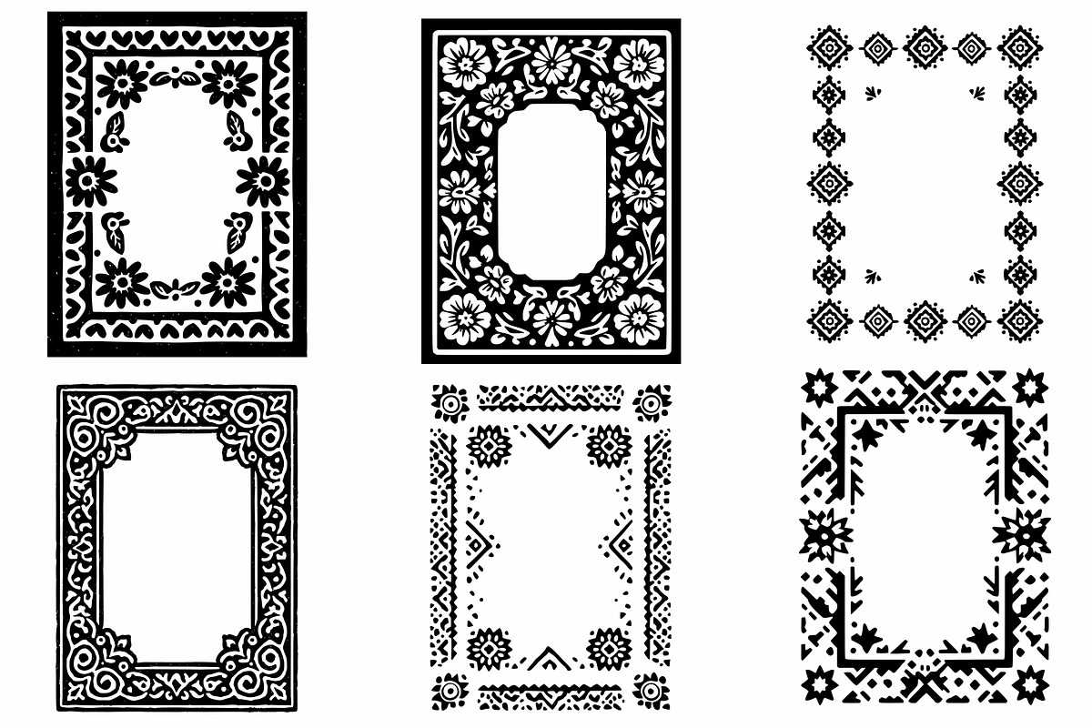 Mexican Talavera Tiles Frame, a Background Graphic by Pattern Whimsy (Photo 4 of 4)